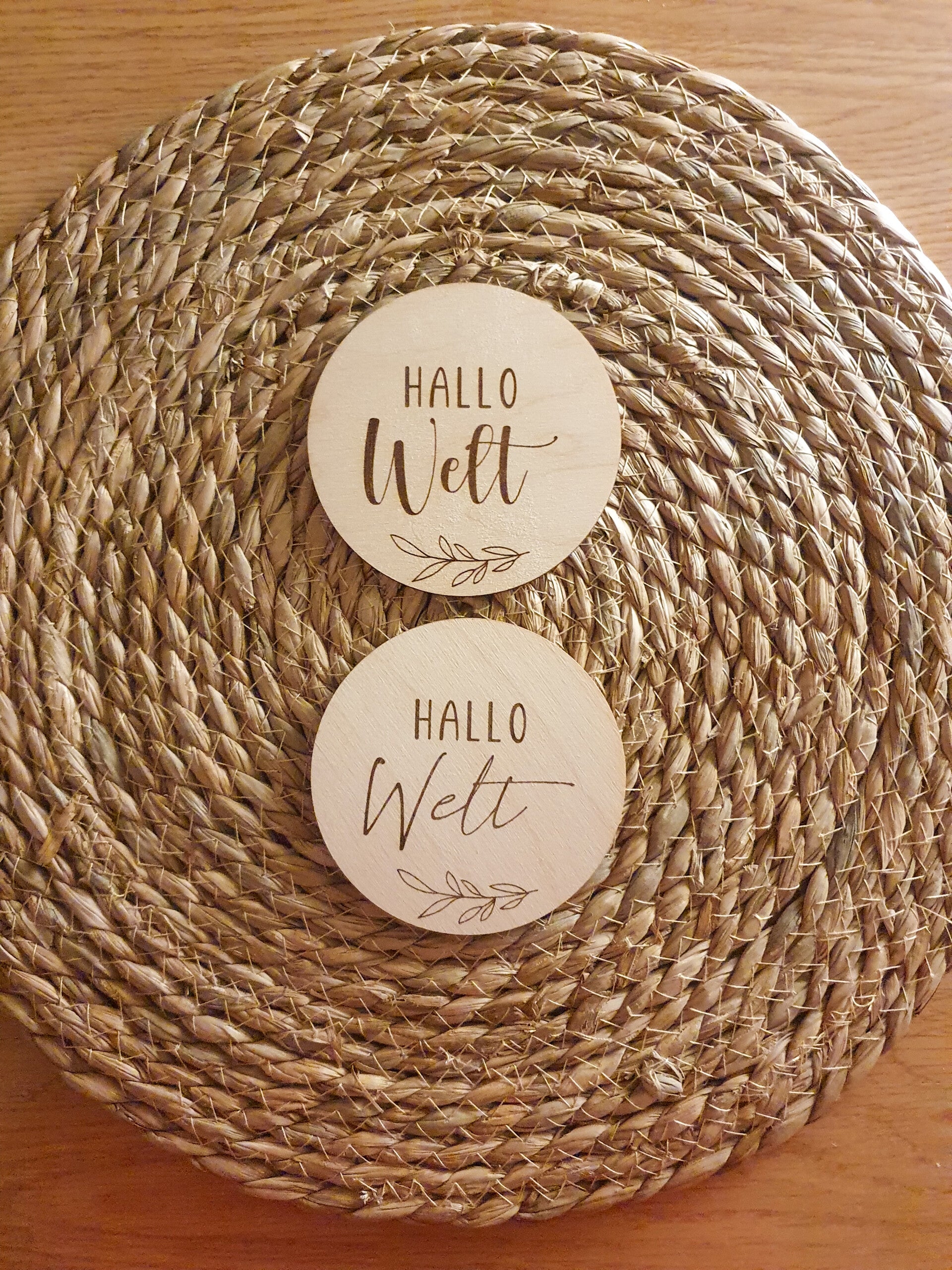 HOLZSCHEIBE "HALLO WELT" RANKE