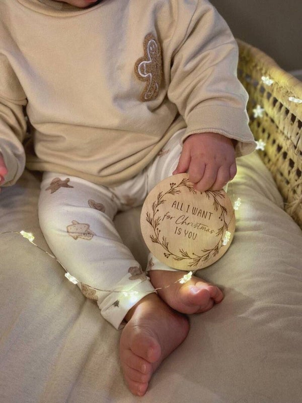 HOLZSCHEIBE "ALL I WANT FOR CHRISTMAS"