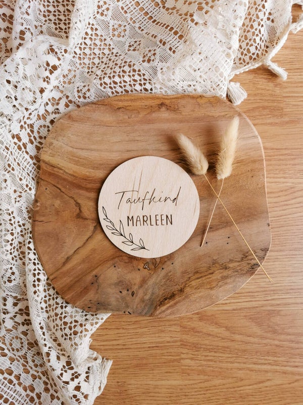 HOLZSCHEIBE "TAUFKIND" PERSONALISIERT