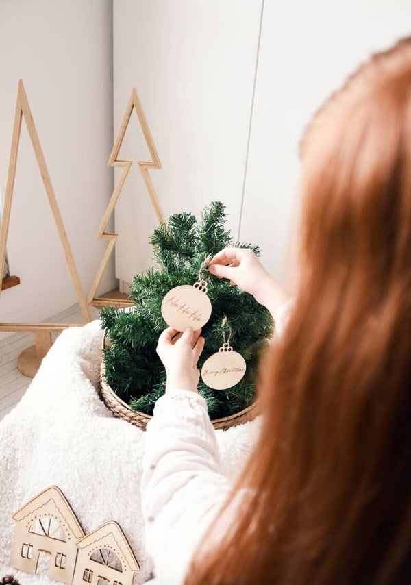WEIHNACHTSKUGEL "HOHOHO" HOLZ