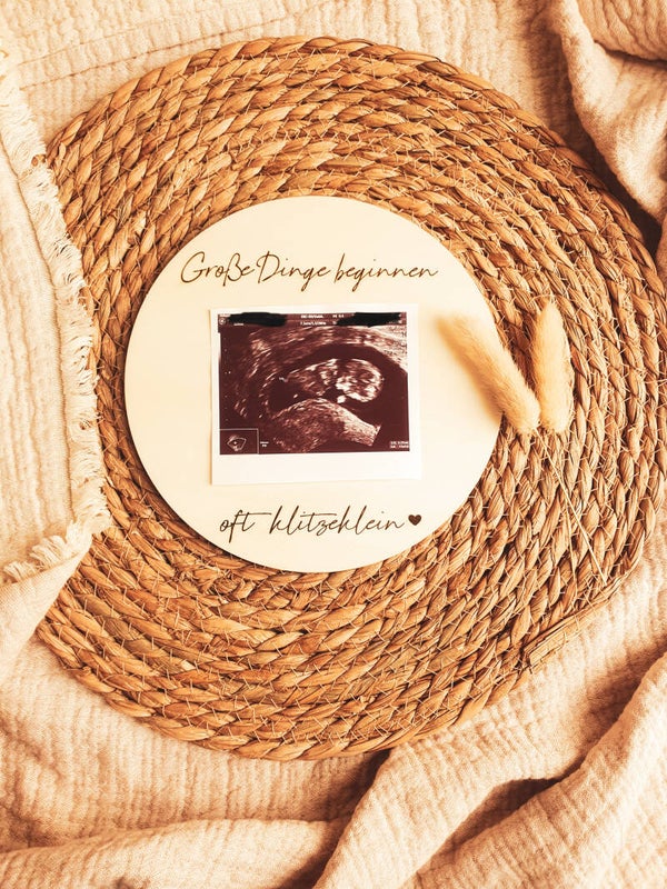 HOLZSCHEIBE ULTRASCHALLBILD " GROßE DINGE"