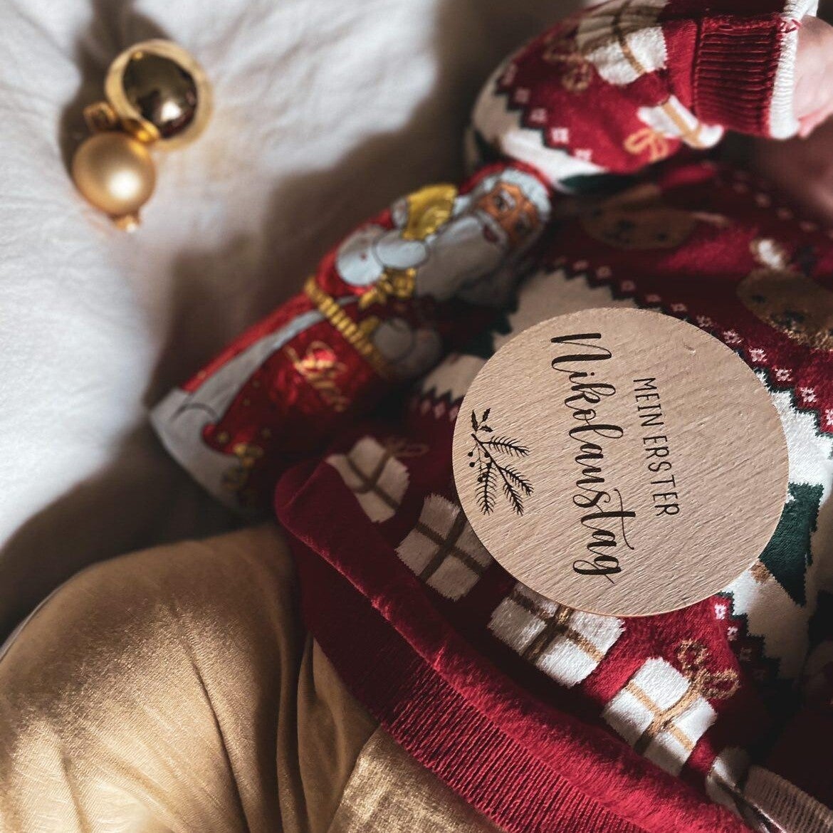 HOLZSCHEIBE "MEIN ERSTER NIKOLAUSTAG"