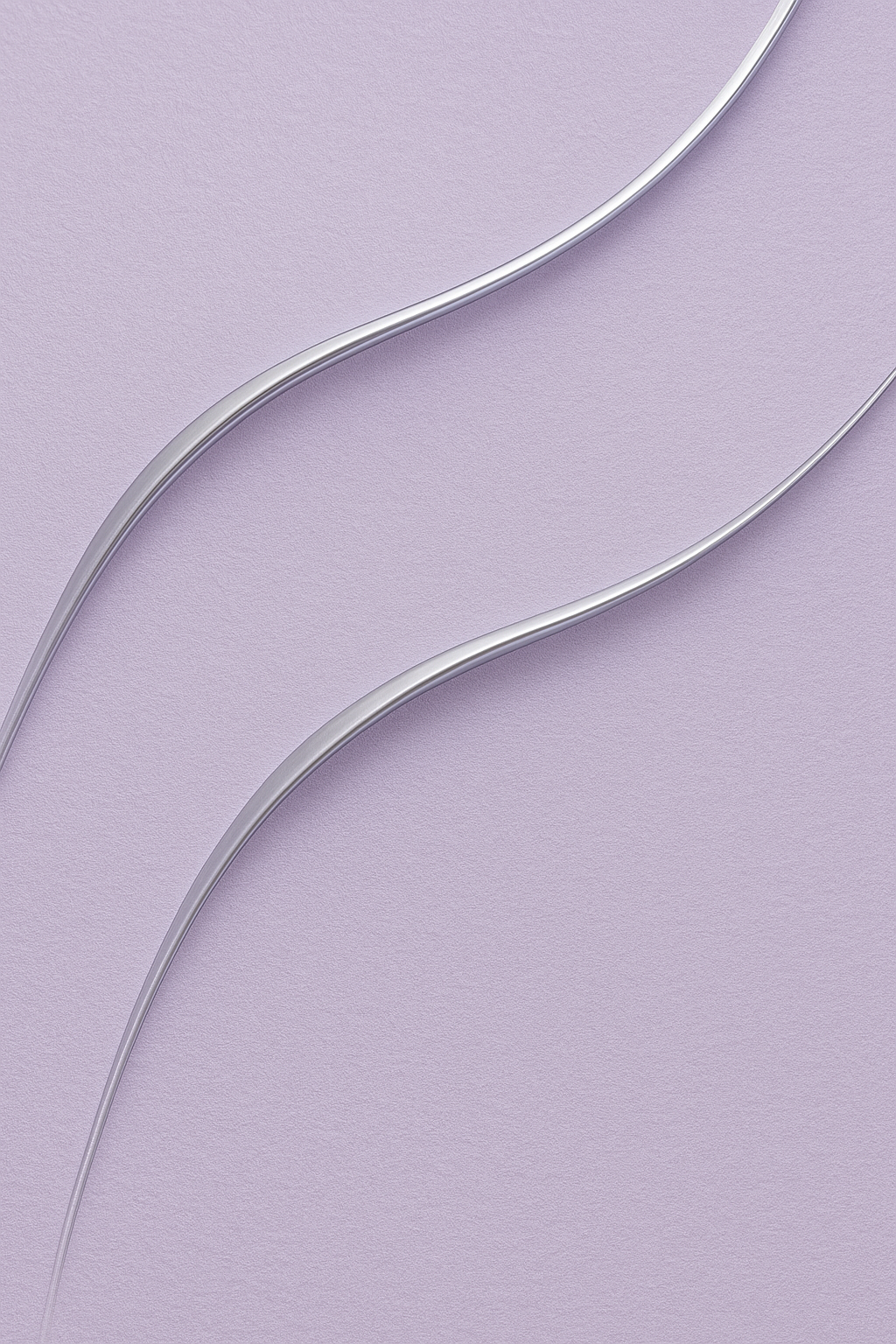 Lavender Flow – Soft Abstract with Silver Curves