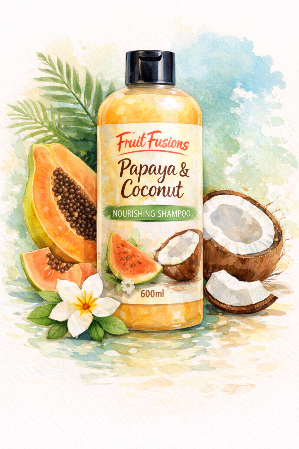 Papaya & Coconut Nourishing Shampoo 600ml – Fruit Fusions