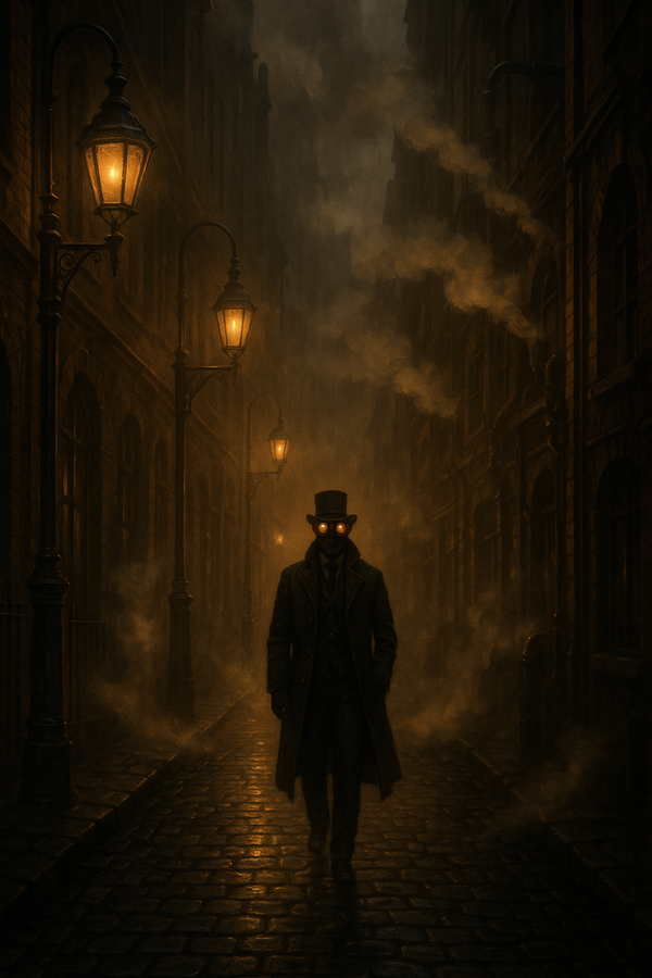 Foggy Steampunk Street at Night