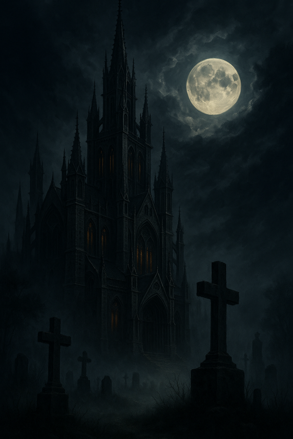Gothic Castle Under a Full Moon II