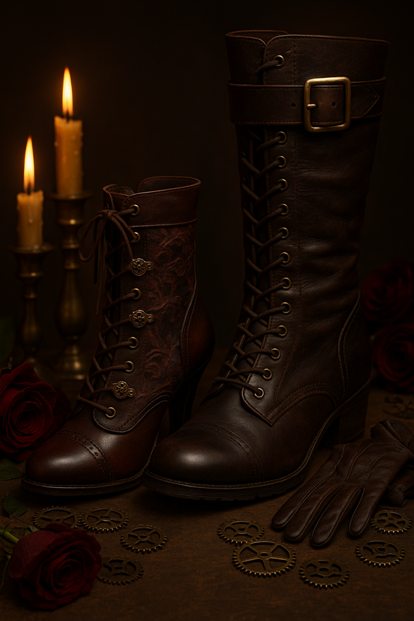 Steampunk Boots and Brass Accents