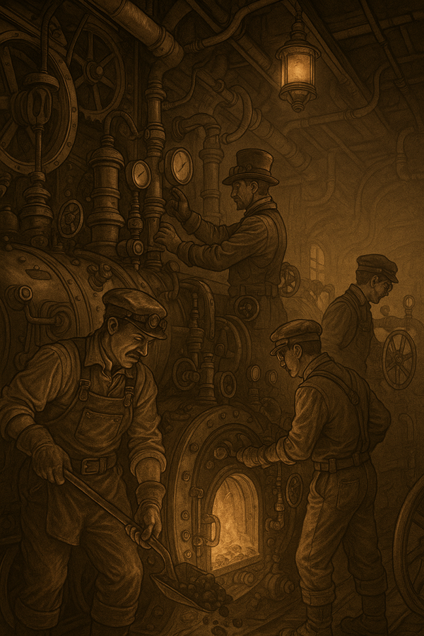 Steampunk Engine Room in Action
