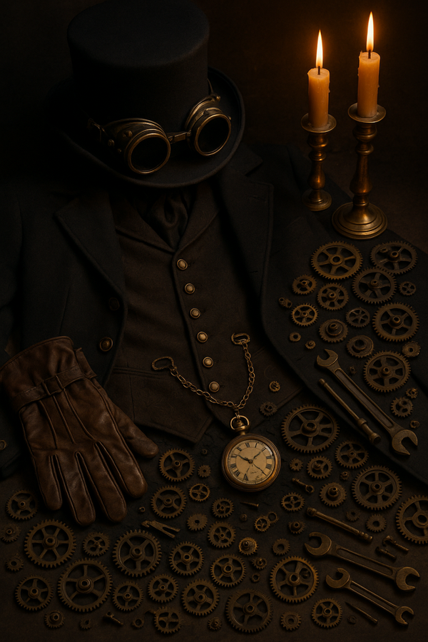 Steampunk Gentleman’s Attire and Gears