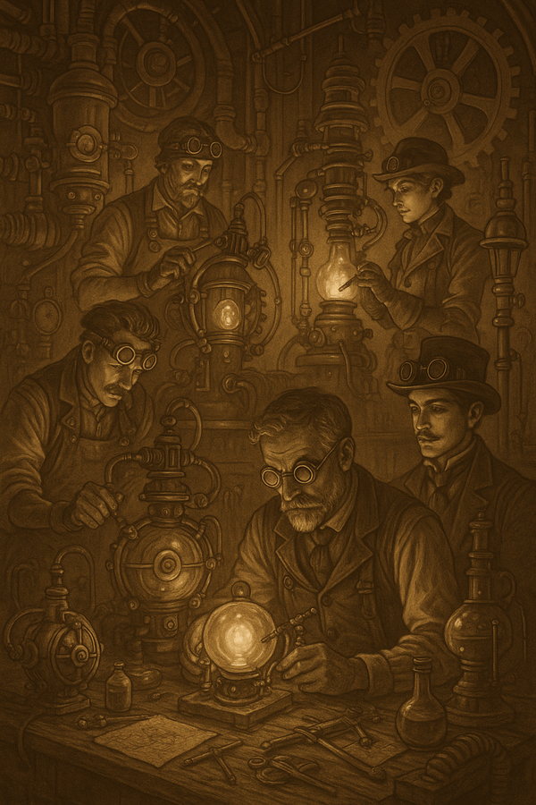 Steampunk Inventors at Work