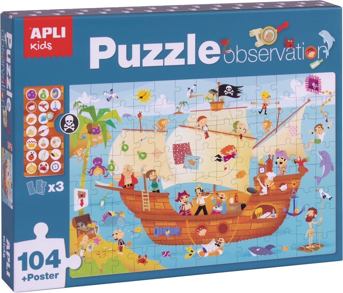 Apli, ontdekpuzzel het piratenschip