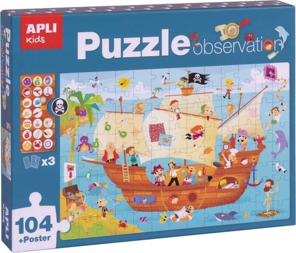 Apli, ontdekpuzzel het piratenschip