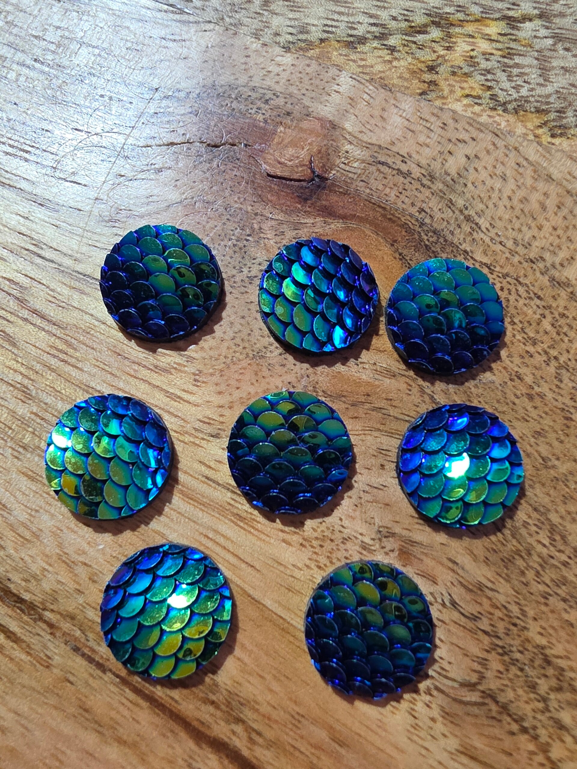 Loose parts, halve cirkels schubben zwart/ blauw