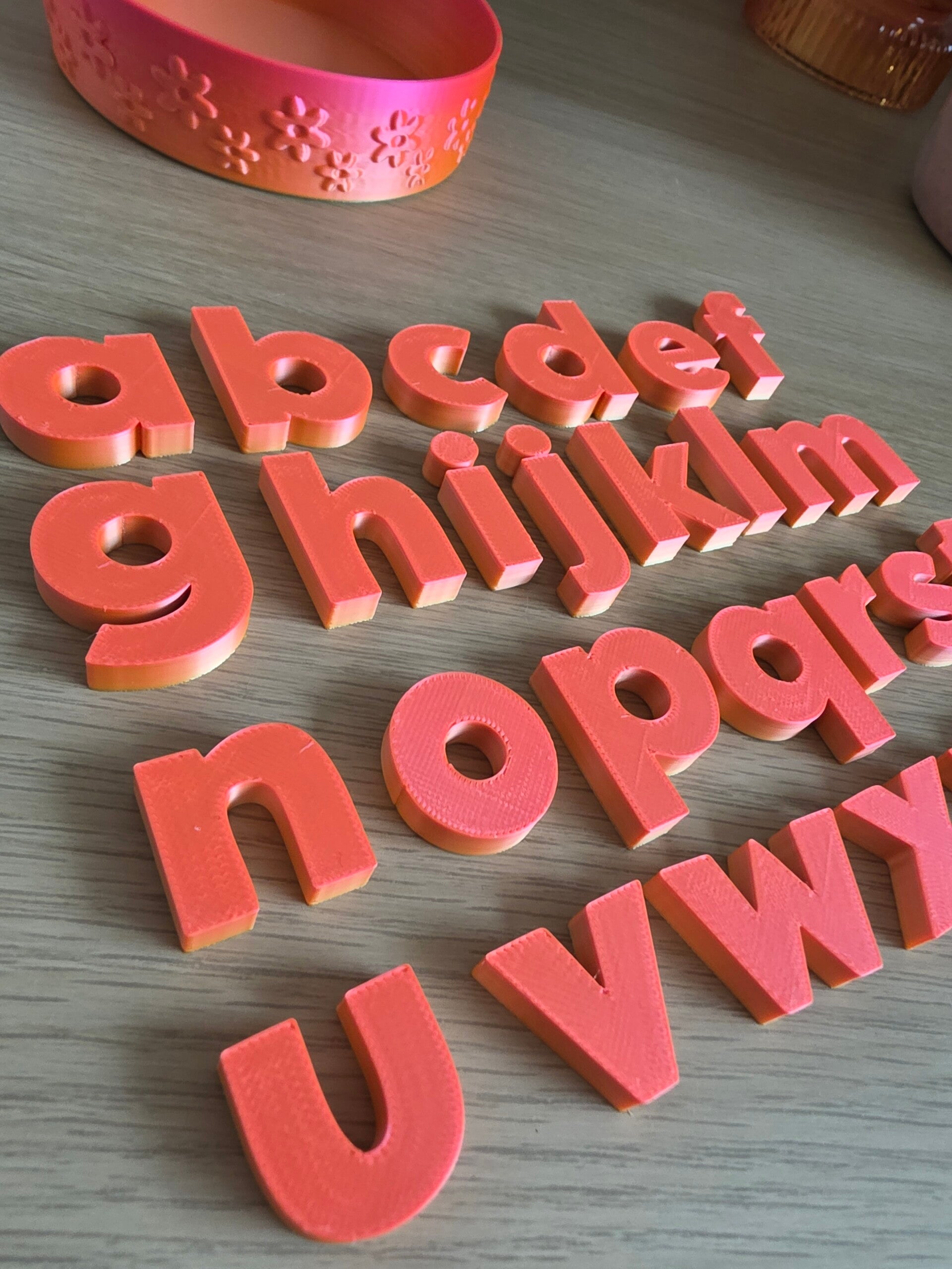 Lente letterset, goud/ oranje/ koraal