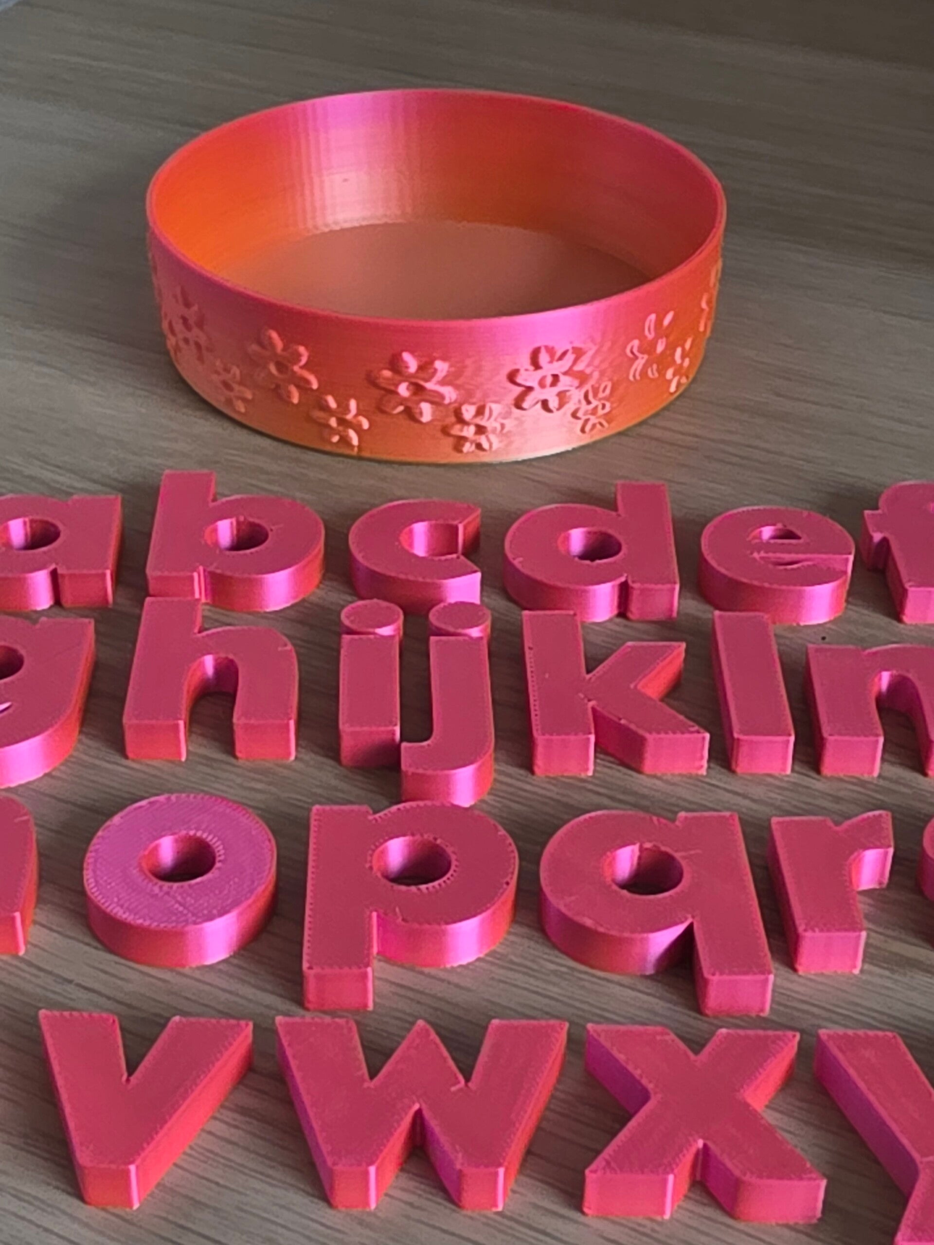 Lente letterset, oranje/ roze