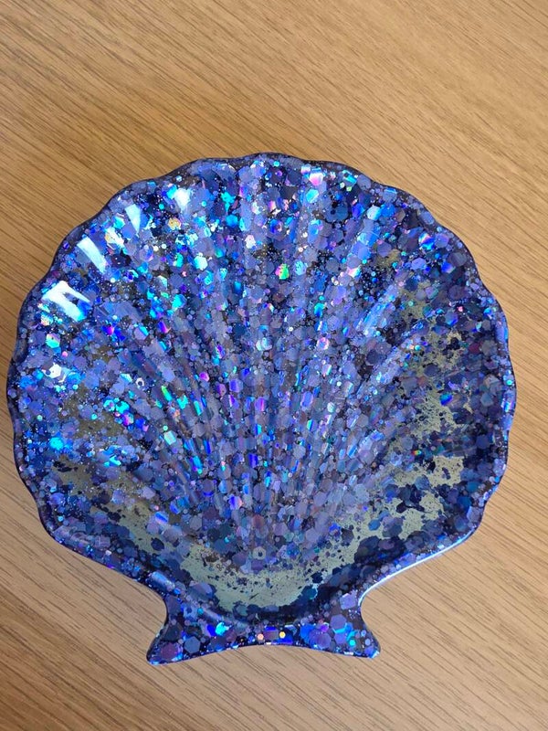 Epoxy, schelpenbakje donkerblauw