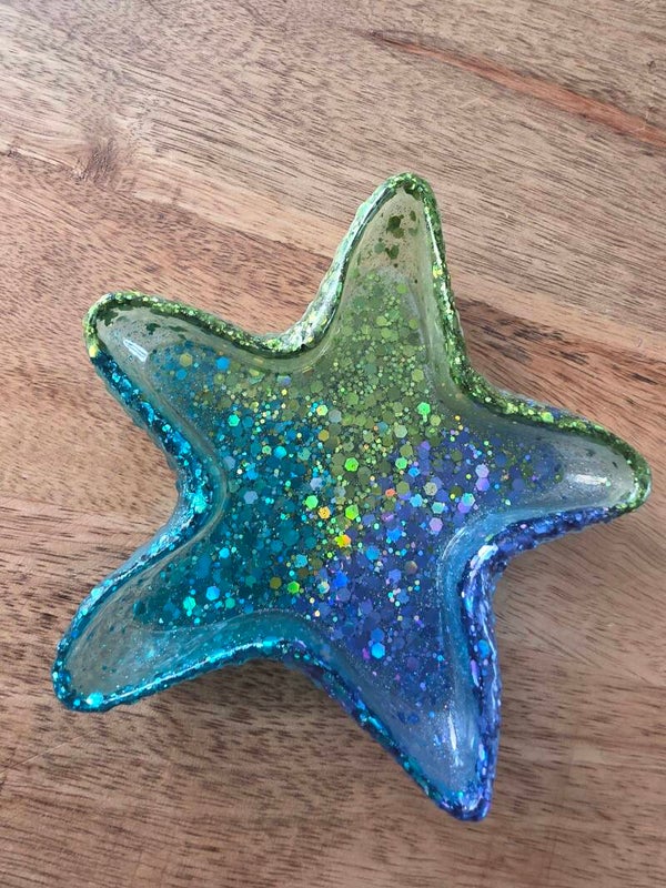 Epoxy zeester, groen turquoise blauw