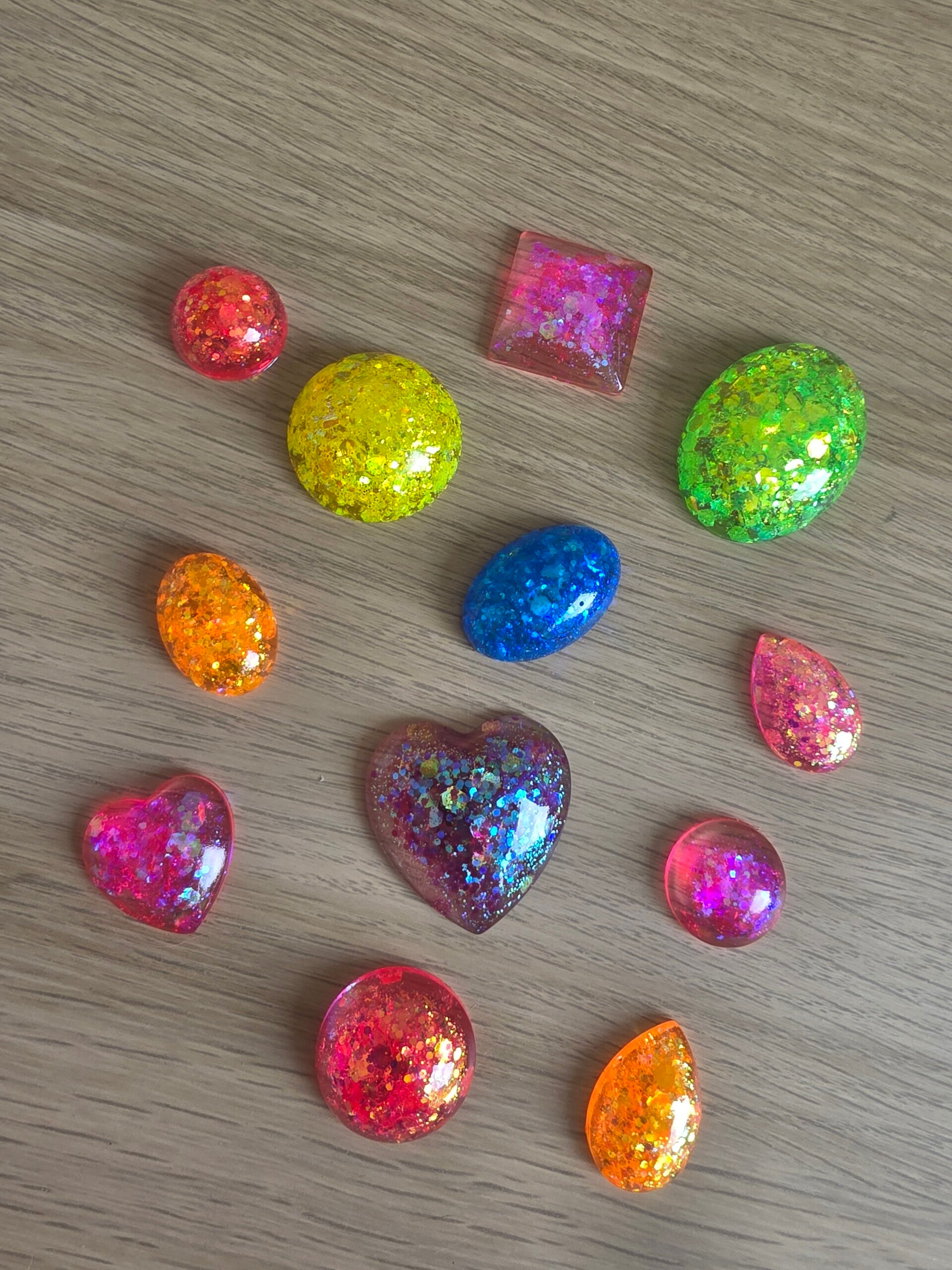 Loose parts, regenboog diamanten veel glitters