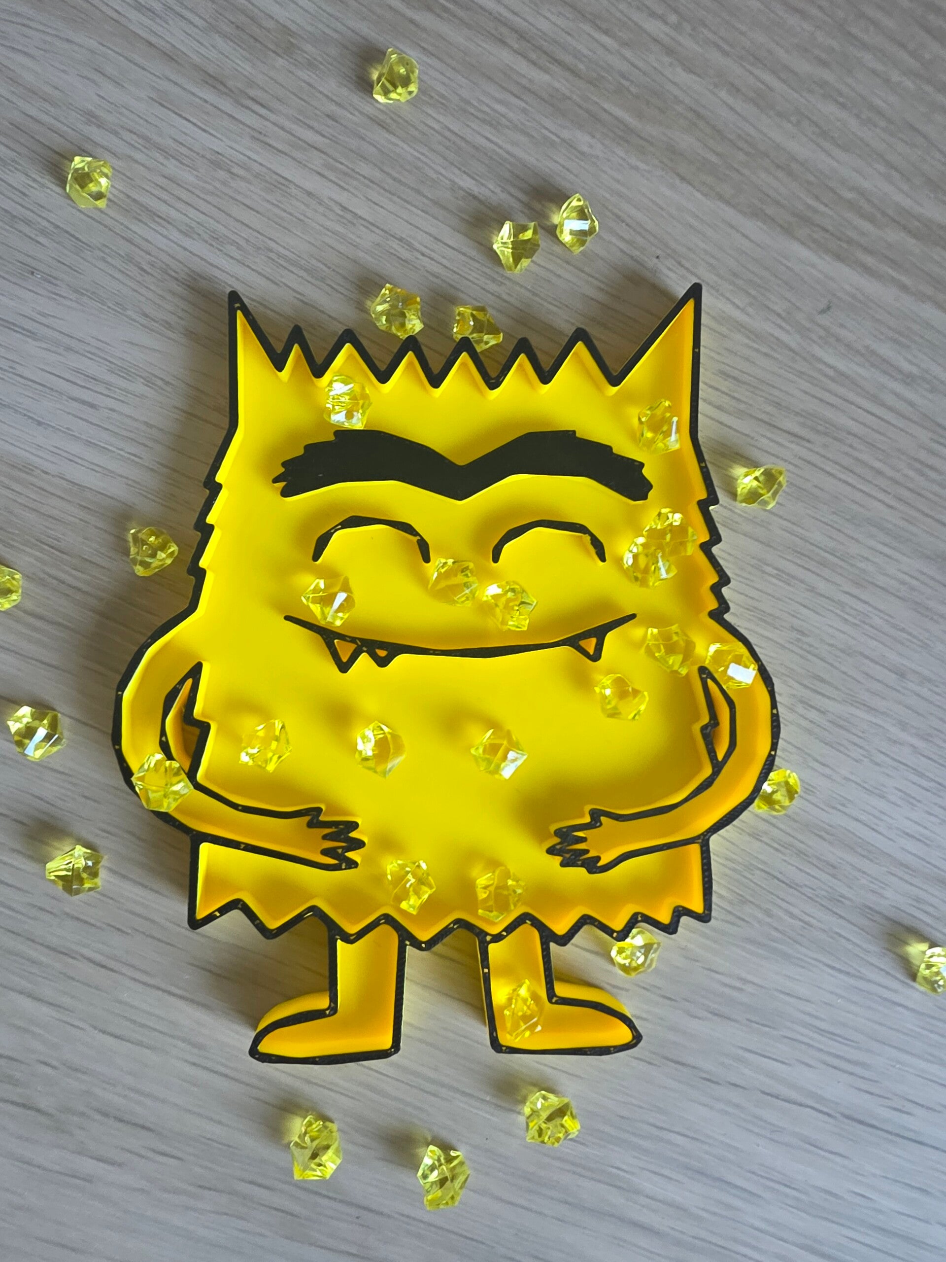 Vulvorm, kleurenmonster blij