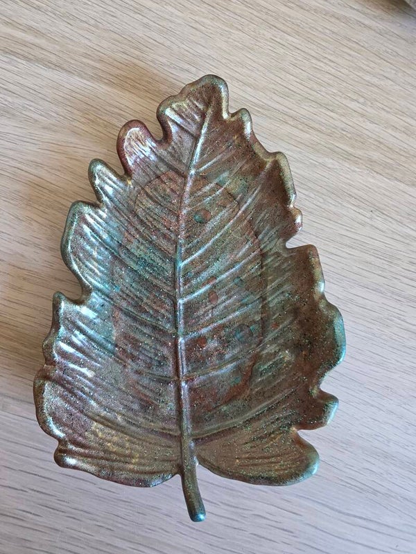 Herfstblad bakje epoxy, meerkleurig