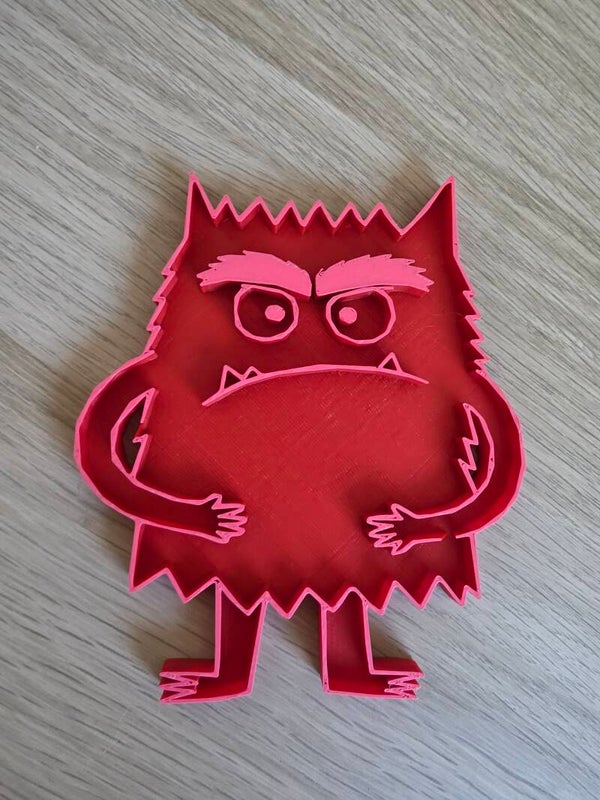 Kleurenmonster boos, kleurenfoutje