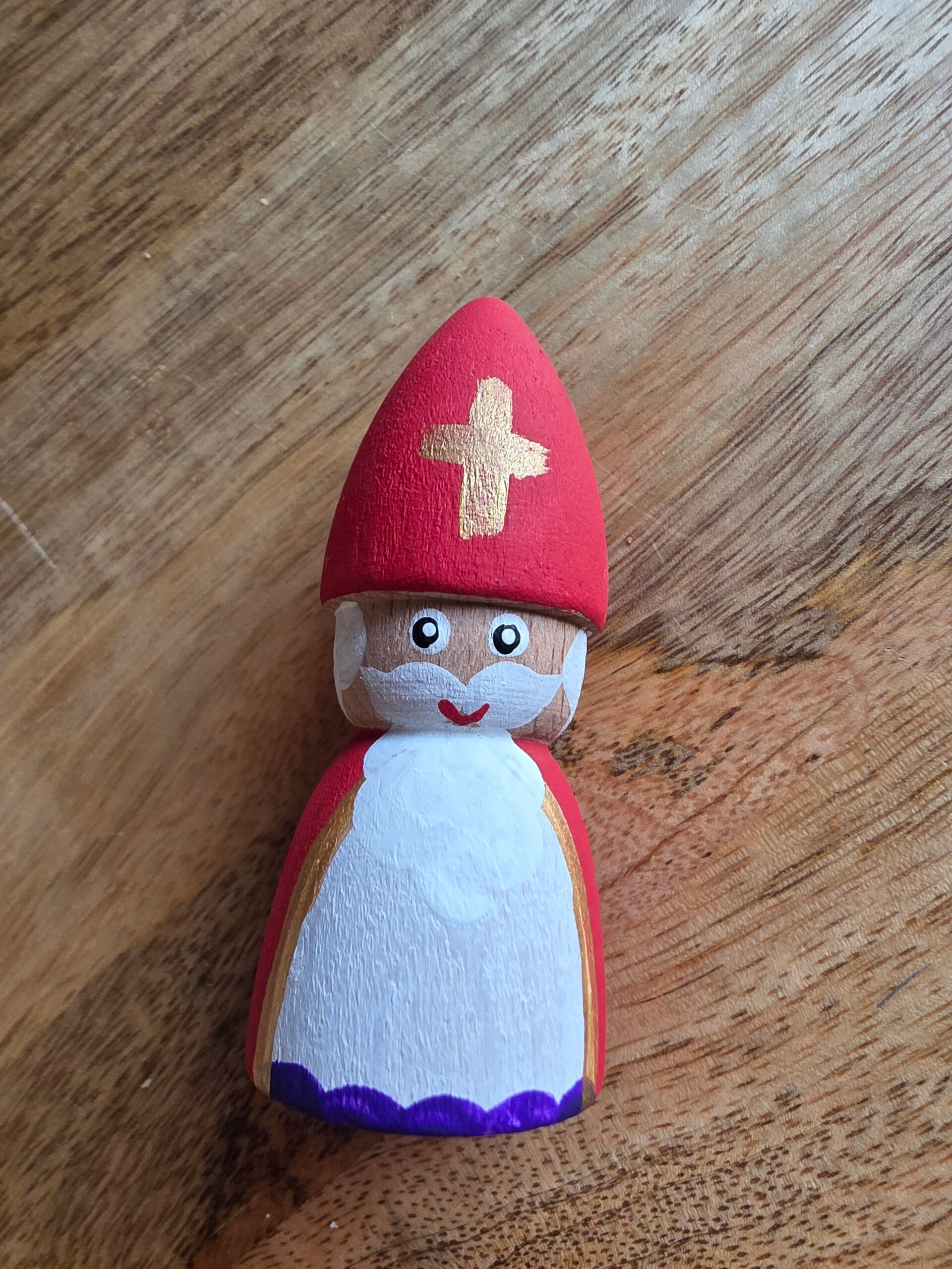 Handgeschilderde pegdoll, Sinterklaas