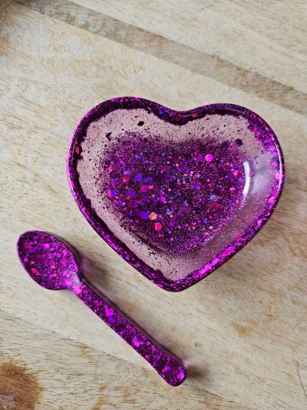 Regenboog hartjes bakje, fuchsia