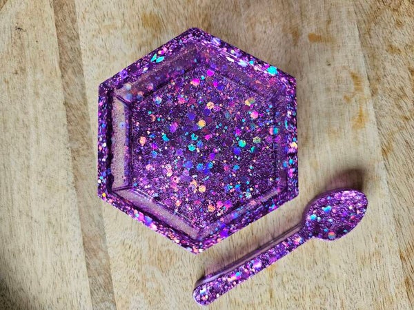 Regenboog hexagon bakje, lila