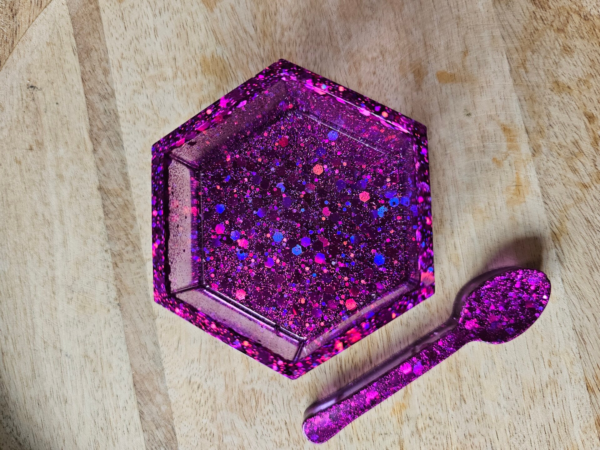 Regenboog hexagon bakje, fuchsia