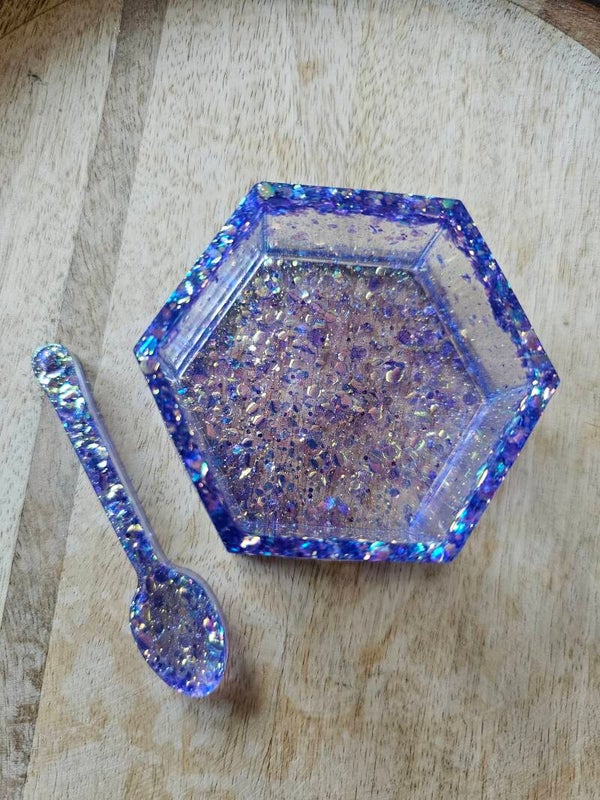 Parelmoer, hexagon bakje