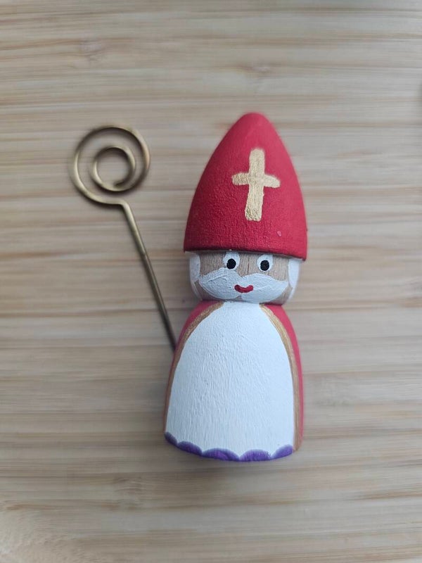 Handgeschilderde pegdoll, Sinterklaas