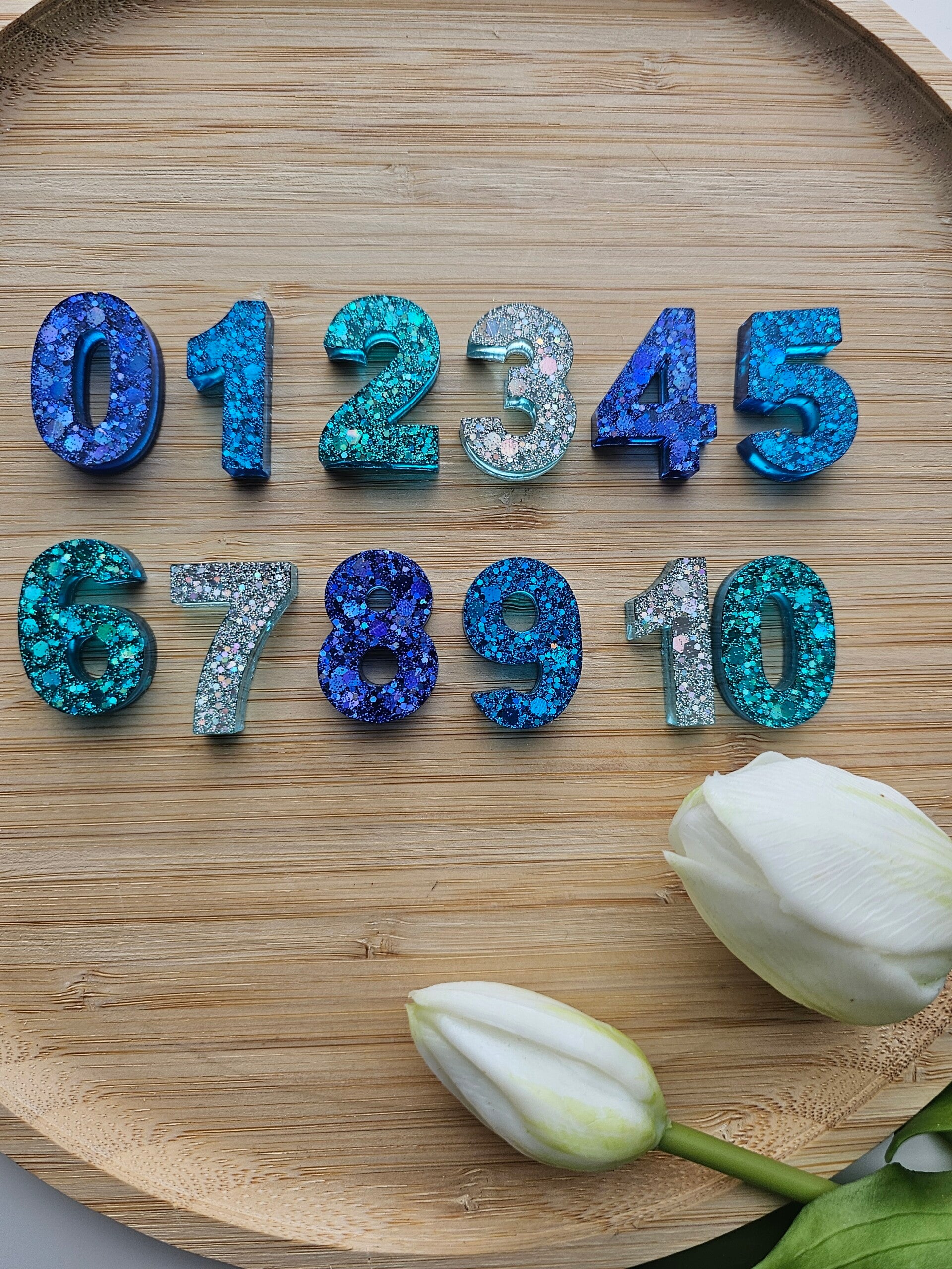 Epoxy cijferset, winter/ zee/ water