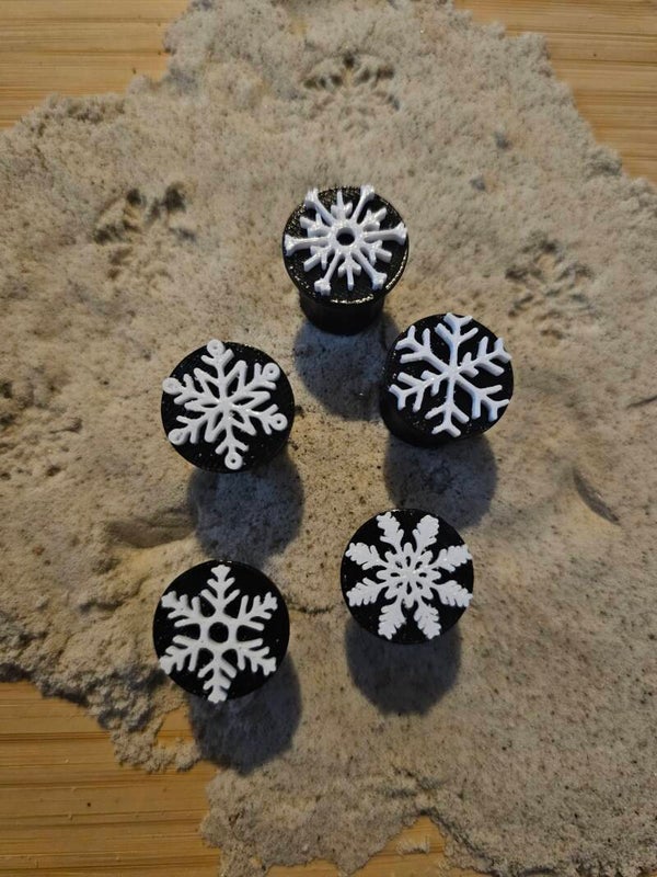 Stempels, sneeuw, sneeuwvlokken