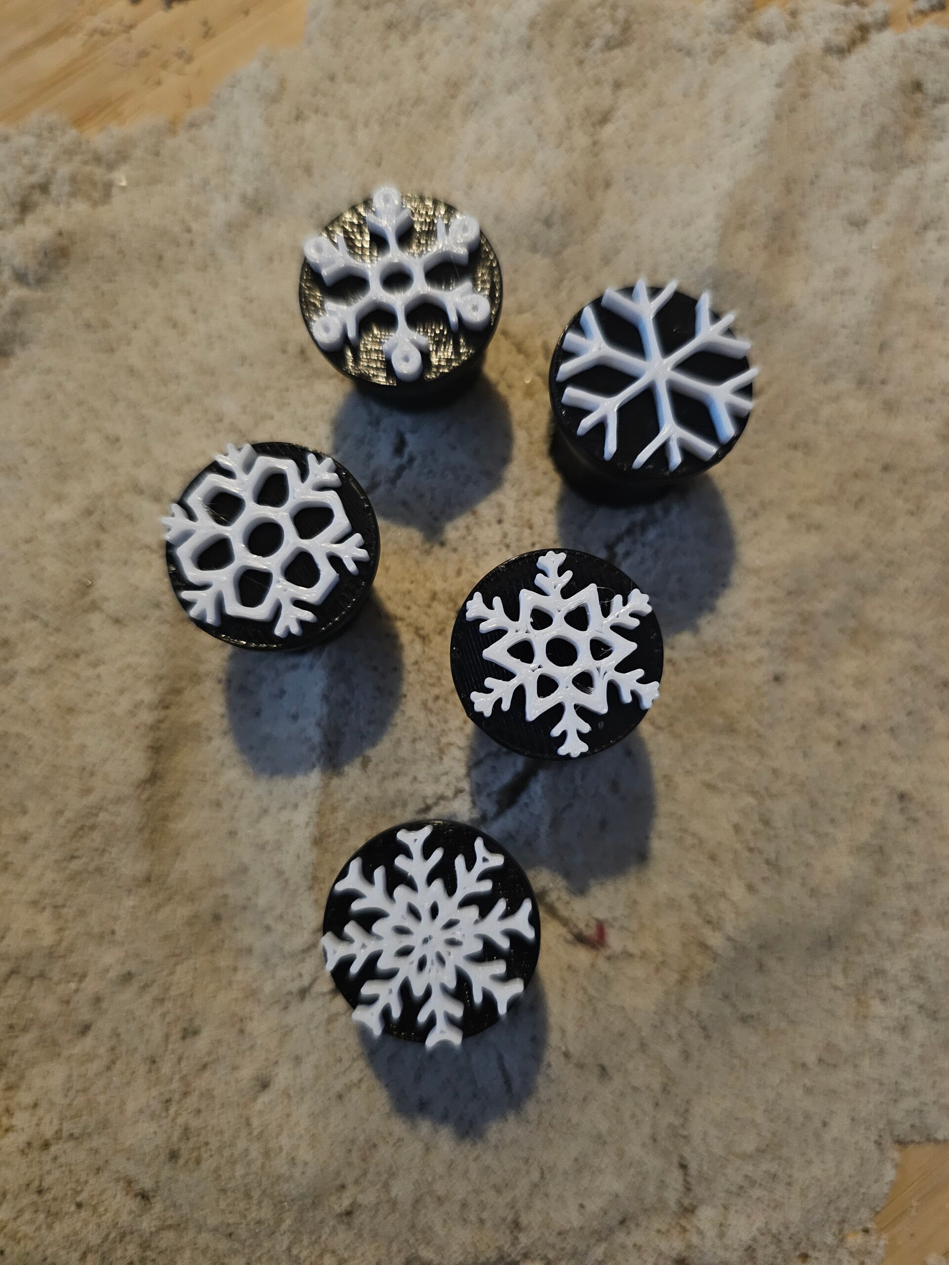 Stempels sneeuw, sneeuwvlokken set 2