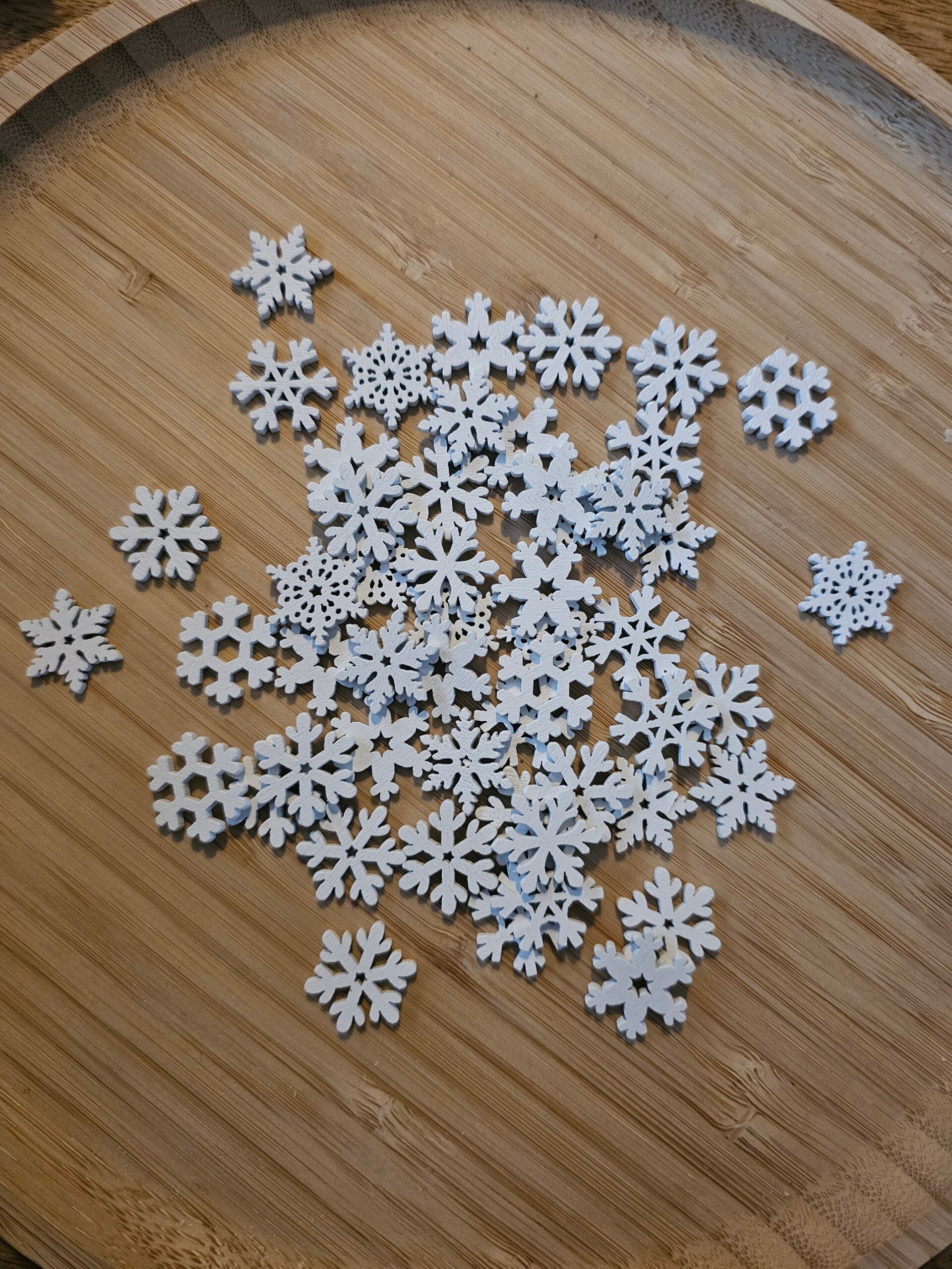 Loose parts, houten sneeuwvlokken, 40 stuks