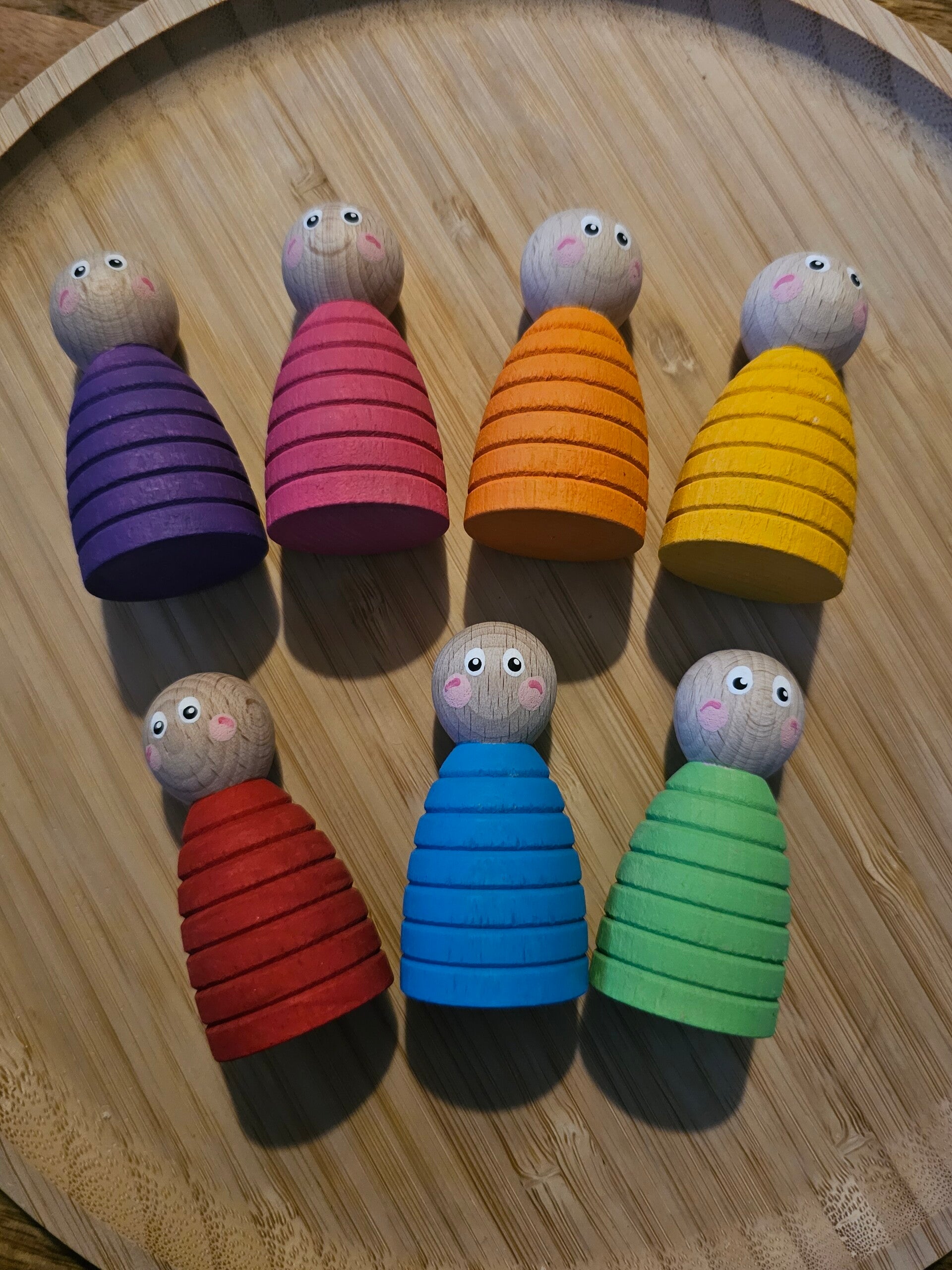 Pegdolls, set regenboog (grote pegdolls)
