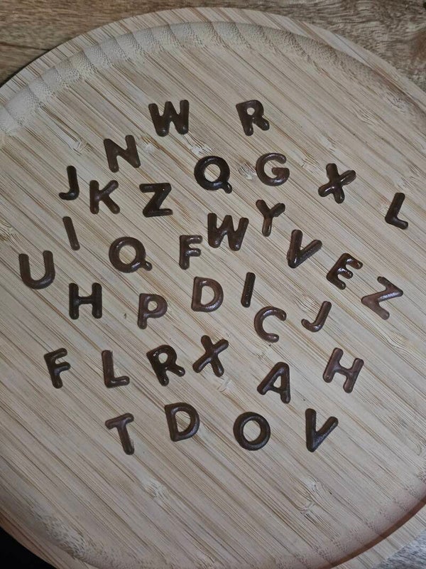 Epoxy, loose parts chocoladelettertjes