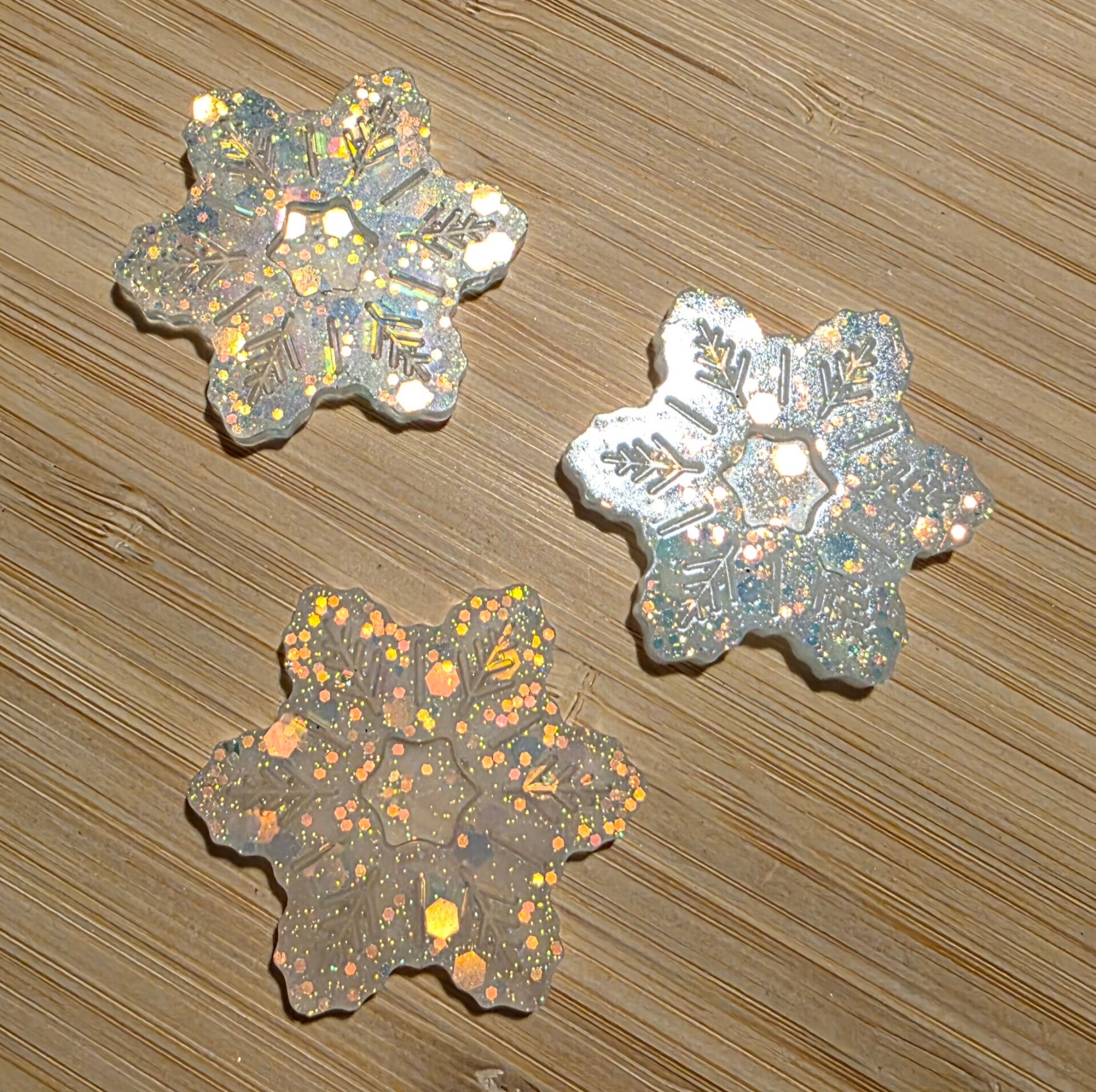 Epoxy sneeuwvlokken groot, set 2