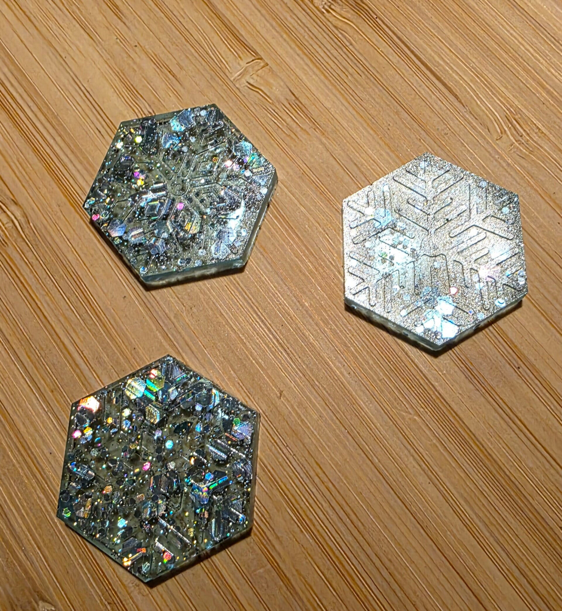 Epoxy sneeuwvlokken (blauw doorzichtig)