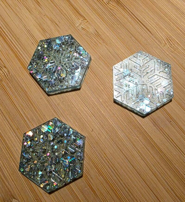 Epoxy sneeuwvlokken (blauw doorzichtig)