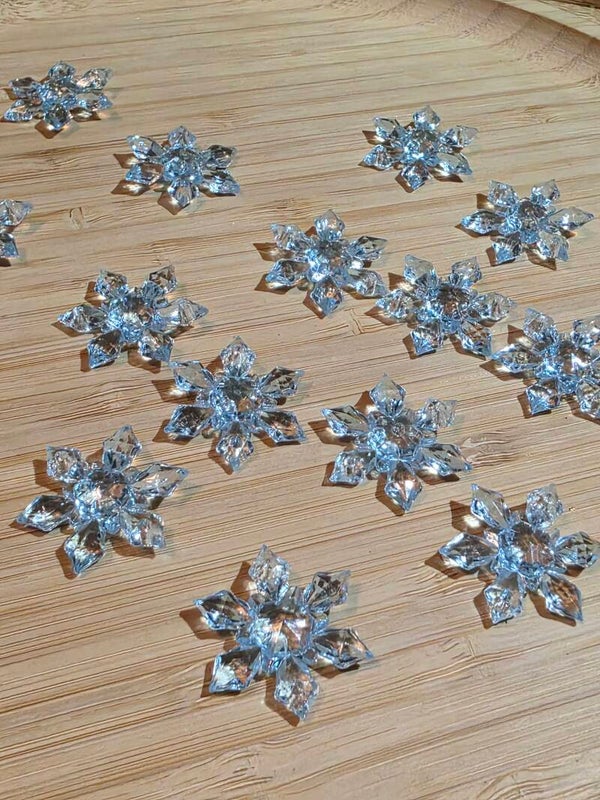 Loose parts, sneeuwvlokken doorzichtig lichtblauw