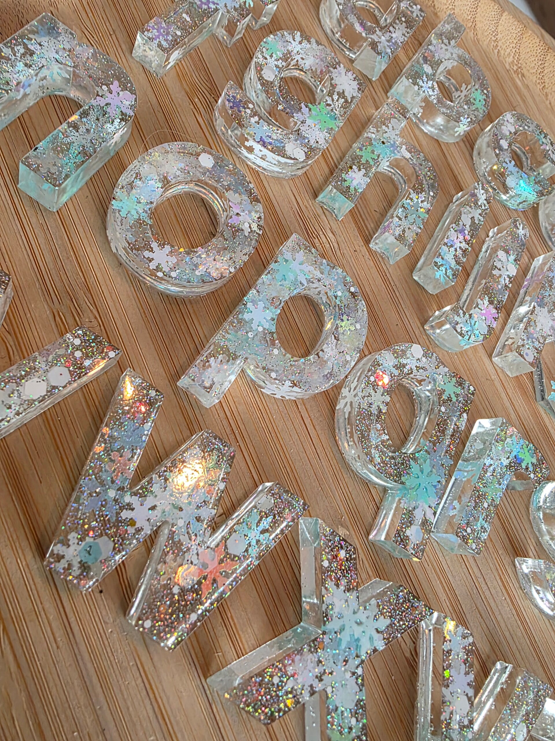 Epoxy sneeuwvlokken letterset