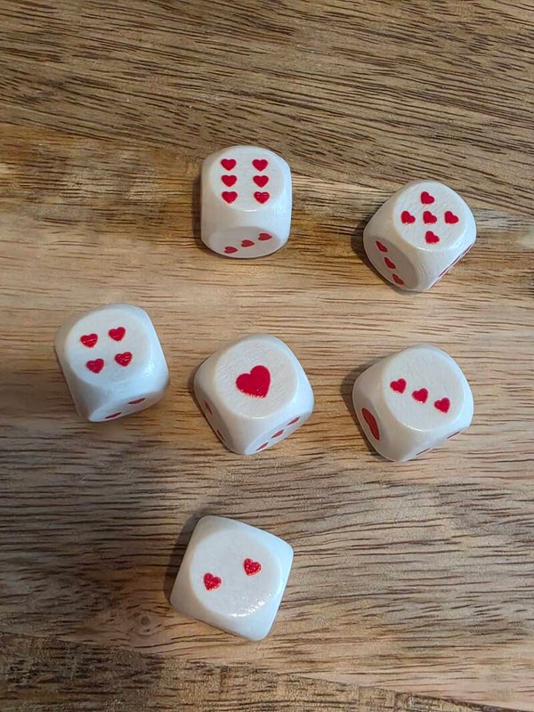 Dobbelsteen hartjes