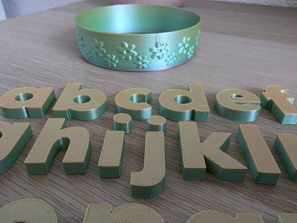 Lente letterset, goud/ groen