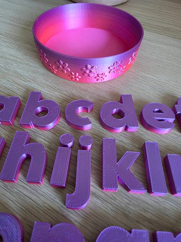 Lente letterset, roze/ paars