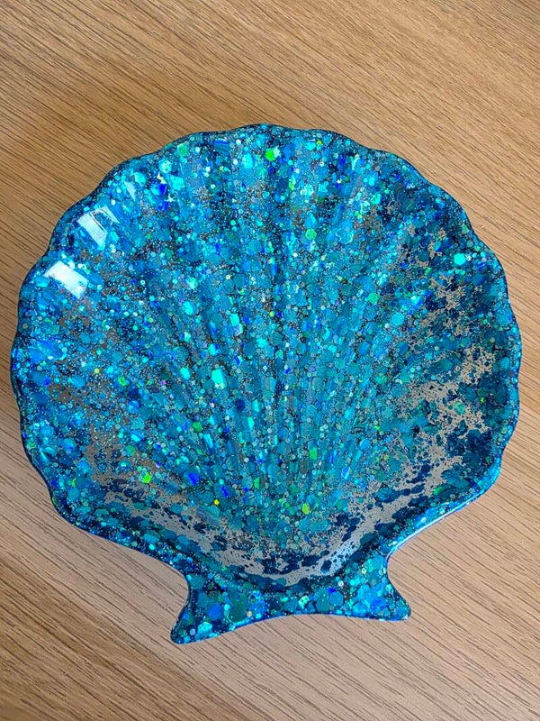 Epoxy, schelpenbakje lichtblauw