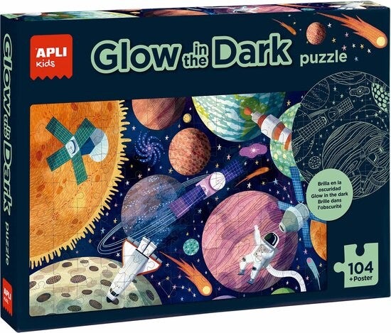 Apli, glow in the dark puzzel zonnestelsel