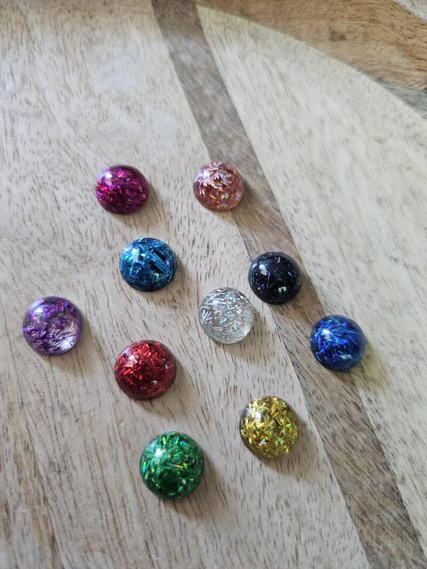 Loose parts, halve regenboog glitter