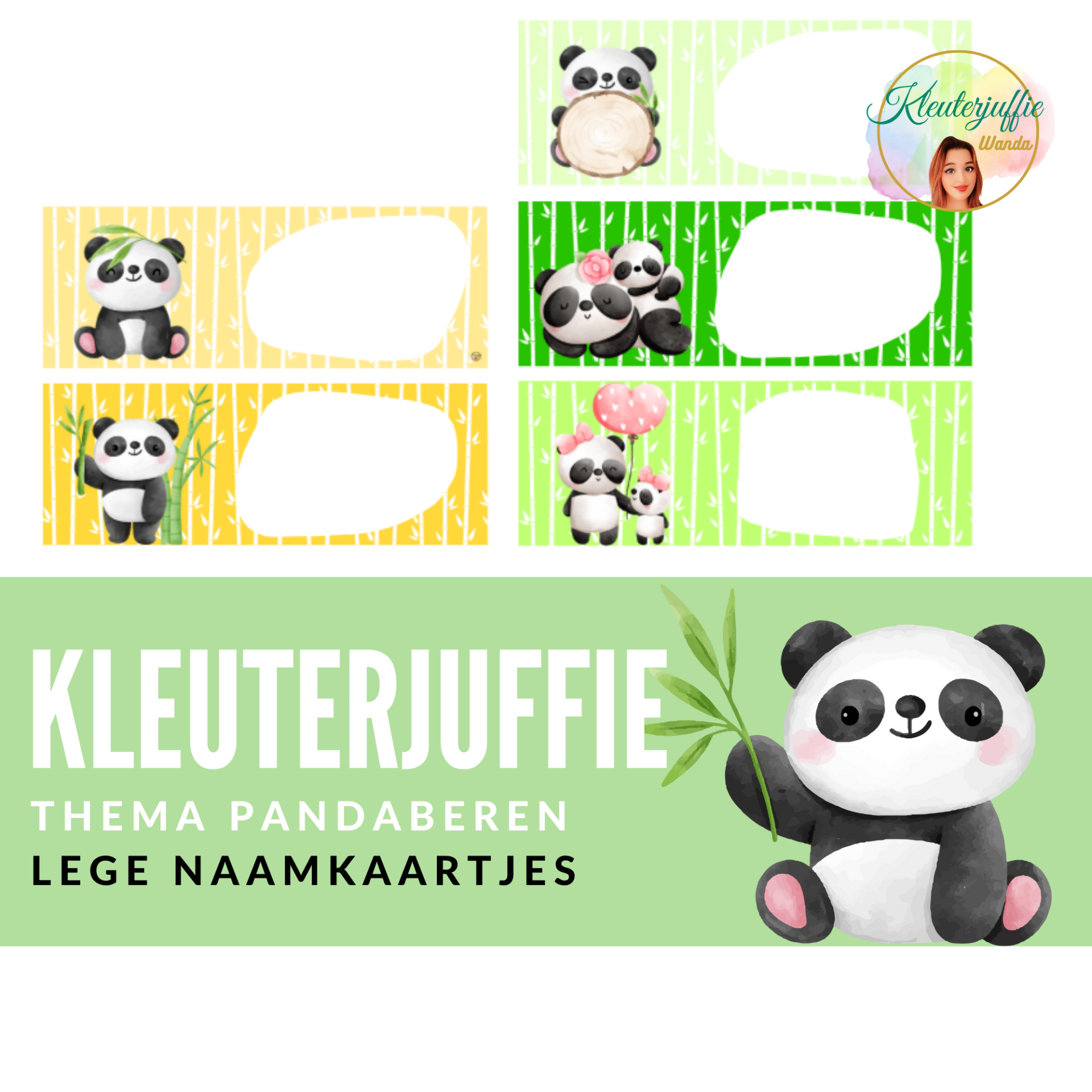 Naamkaartjes pandabeertjes