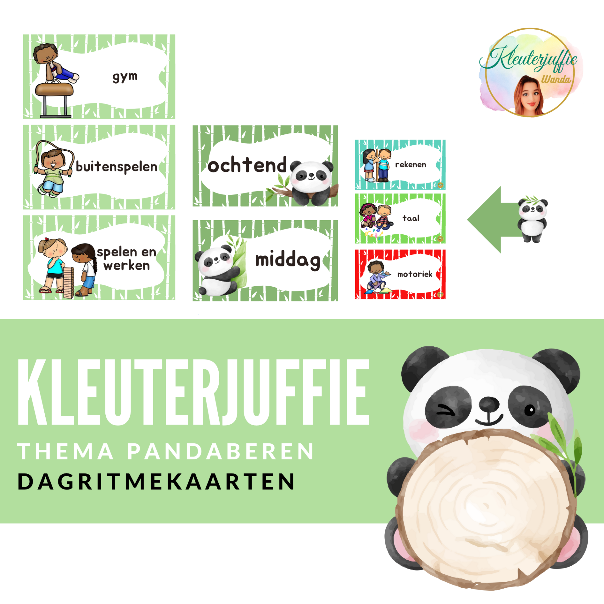 Dagritmekaarten thema pandabeertjes